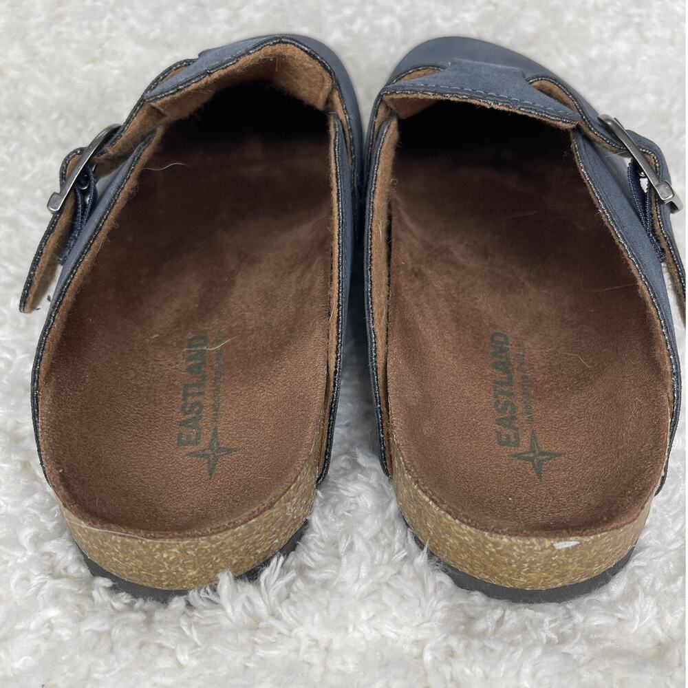 Eastland Gina Clogs Navy Blue Shoes Buckle Slip On Comfort Womens Size 9 Soft - Picture 4 of 12